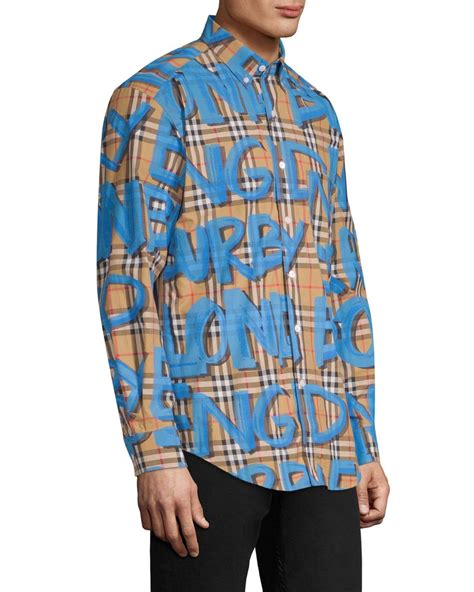 burberry graffiti shirt mens